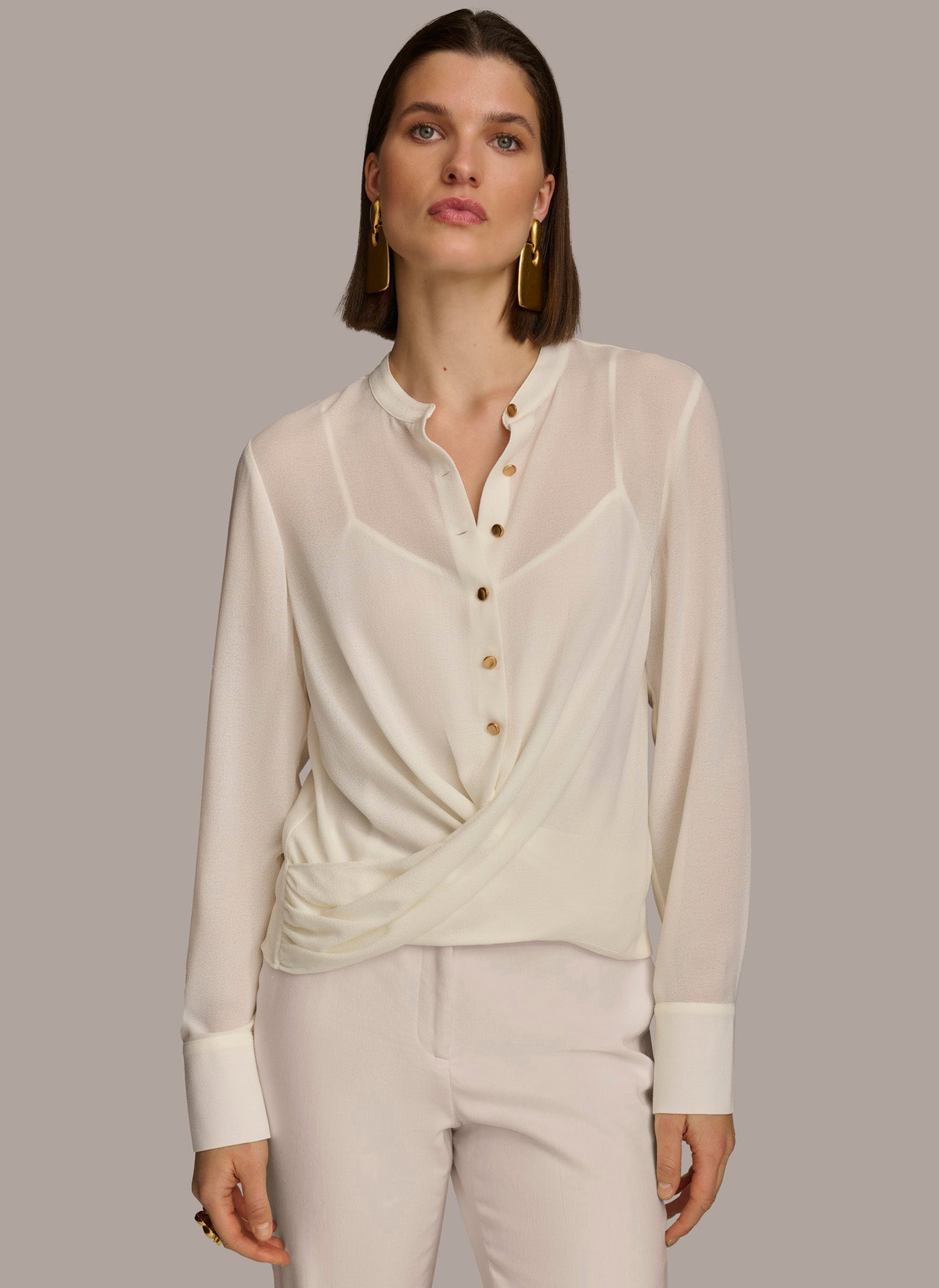 (image for) LEADING FAUX WRAP TOP